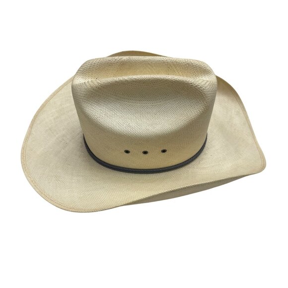 Resistol 4X Shantung Panama Straw Cowboy Hat Self Conforming, Sz 6 7/8 Long Oval main image 6